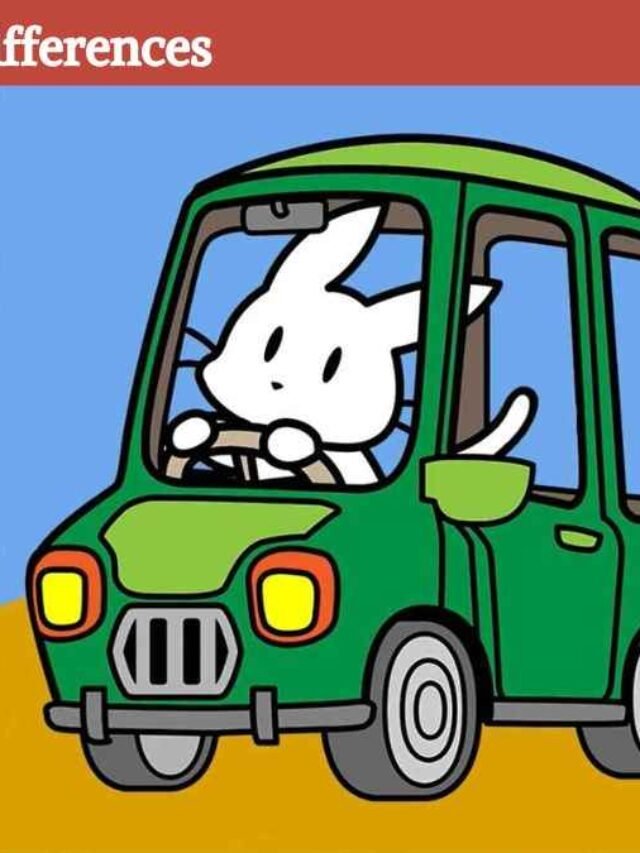 Find-3-differences-rabbit-driving-car sdgdfbfv dgf